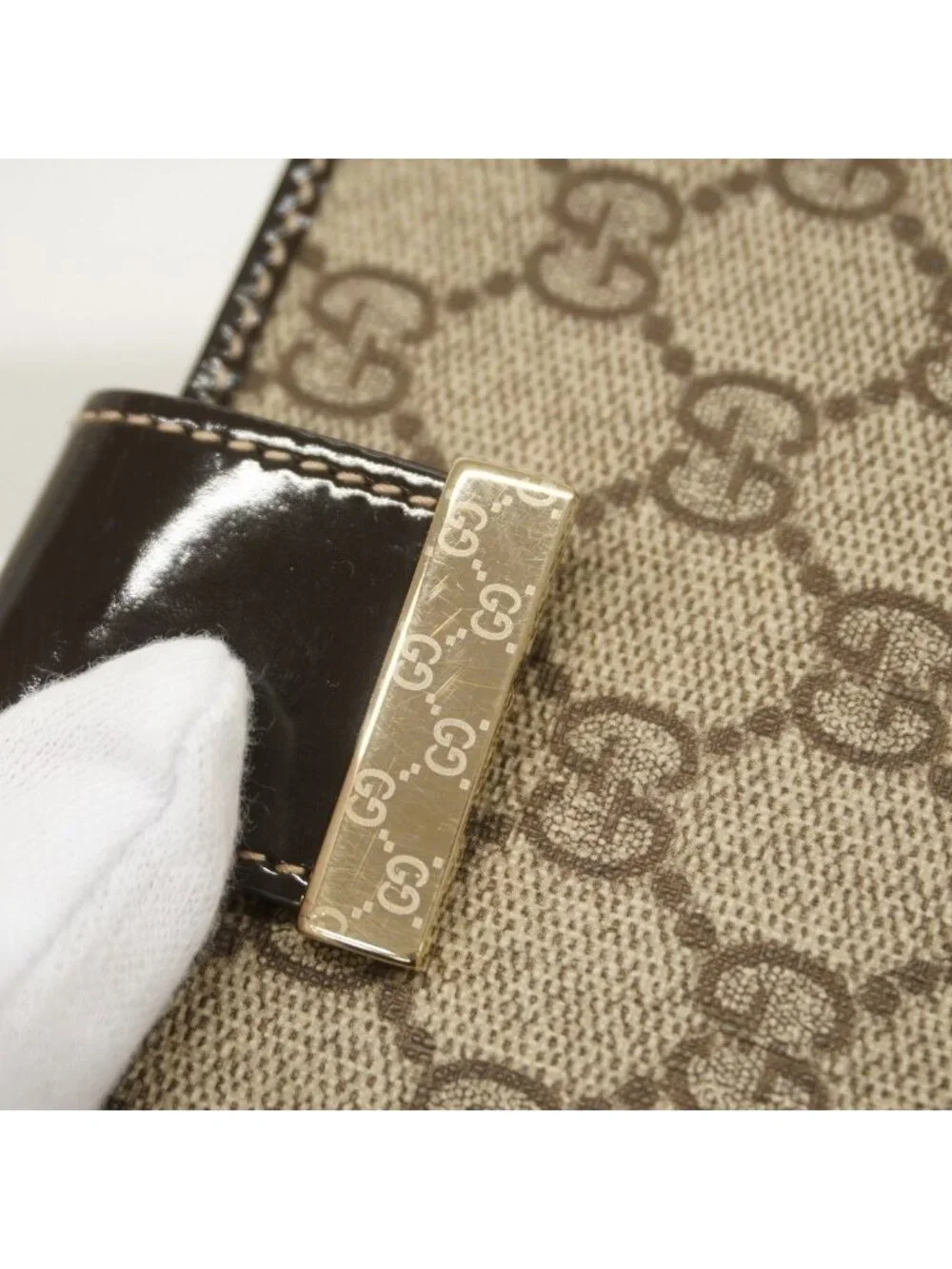 ★SOLD★ Gucci Wallet GG Supreme Brown Gold - Picture 8 of 9